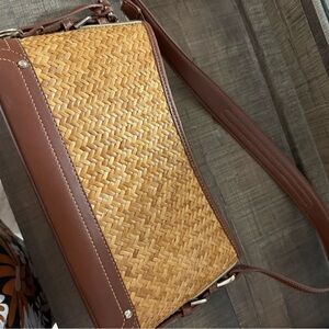 Etienne Aigner Orange and Brown Crossbody Bag